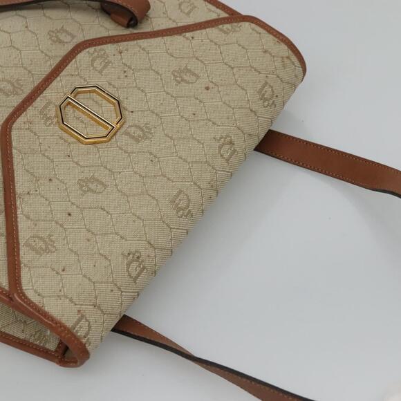 DIOR Honeycomb Canvas Shoulder Bag Beige Gold - Picture 6 of 16
